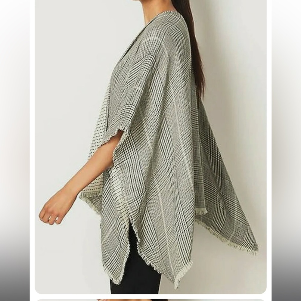 J Jill Reversible Glen Plaid Ruana
Open Front Poncho